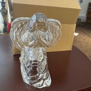 Praying Angel Tea Light Votive Candle Holder DePlomb 24% Lead Crystal